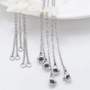 Stainless Steel Necklace Chain With Lobster Clasp And Jump Ring For DIY Jewelry Making Accessories Silver Color