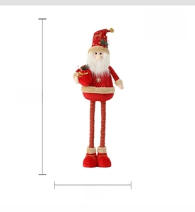 Standing Santa Claus doll with retractable legs and sequins, height adjustable to 120cm