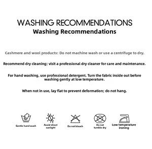 Care instructions detail showing washing symbols and maintenance for winter thermal gloves