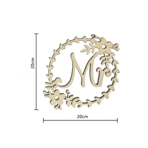 20cm wooden wreath Mr and Mrs wedding chair signs for reception ceremony decor