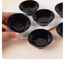Close-up of 6.5cm mini Japanese ramen bowls for DIY dollhouse kitchen miniature sets