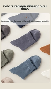 Detailed grid of cotton crew socks in vibrant colors with fine knitted texture