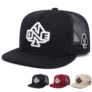 Trucker Hat Cotton Mesh 3D Embroidery Spade Logo Adjustable Snapback Hip Hop Streetwear Sunshade Unisex Baseball Cap