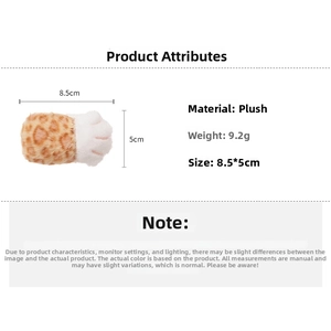 Spécifications détaillées de la pince à cheveux léopard en peluche mesurant 8,5x5cm