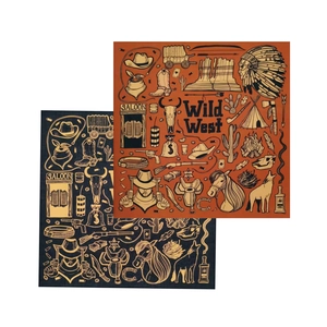 Vintage American Wild West Cowboy Indian Printed Cotton Bandana For Men Women Outdoor Hip Hop Streetwear Square Scarf