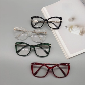 Montature per occhiali anti-luce blu TR stile ala in quattro colori con texture geometriche