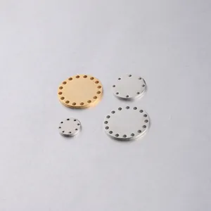 Round Multi Hole Circular Disc Pendants Mirror Polished 304 Stainless Steel Blank Charms For DIY Jewelry Making Components