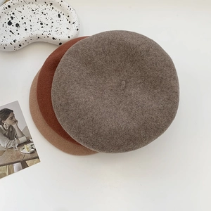 British vintage wool beret hats for women in autumn and winter colors on white background