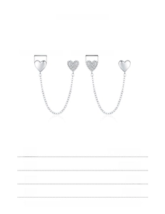 Detailed specs for 925 sterling silver heart earrings with dimensions and weight info