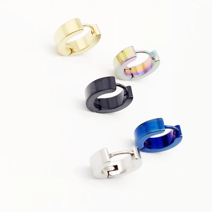 Boucles d'Oreilles Créoles Rondes en Acier Inoxydable Minimalistes Modernes Pour Hommes Femmes Boucles d'Oreilles Polies Géométriques