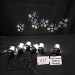 LED Christmas projector garden stake light with 6 snowflake pattern light heads
