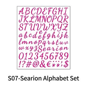 Detail von S06 Magenta 1-Zoll wasserdichten Vinylbuchstaben und Zahlen für DIY-Basteln
