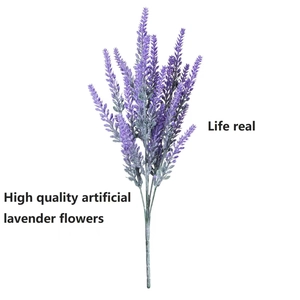 Realistic artificial purple lavender bouquet bundle for home and garden decoration