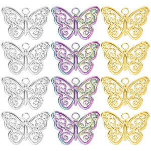 Hollow Butterfly Pendant Necklace Stainless Steel Vacuum Plating Fashion Jewelry For Women Daily Minimalist Accessory