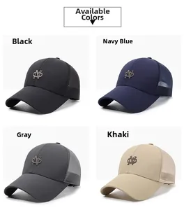 Sélection de casquettes de baseball en mesh respirant en noir, marine, gris et kaki