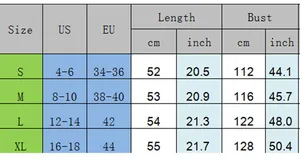 Size chart for drop shoulder denim jacket showing measurements in cm and inches