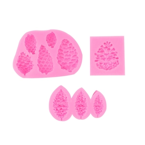 3-piece set of pink silicone pinecone molds for DIY fondant and cake decoration