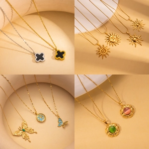 Collier Pendentif En Forme De Cœur Avec Serrure Plaqué Or 18 Carats Style Romain En Acier Titane