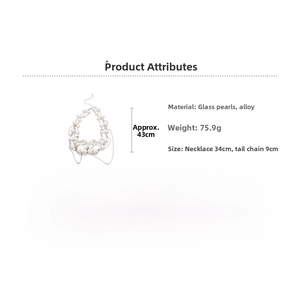 Detailed specifications of the double-layer pearl necklace with butterfly accent