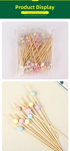 Colorful soccer ball fruit picks made of natural bamboo for party cake decoration
