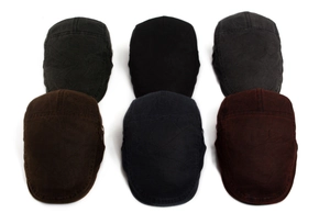Detailed grid view of washed cotton ivy caps in six vintage colors for men and women