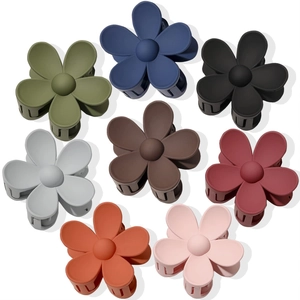 Grande Pince à Cheveux Fleur Mate pour Femmes Design Floral Élégant Pince à Cheveux en Plastique Mat Antidérapante Accessoire de Coiffure