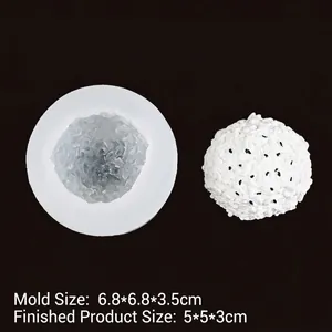 3D-ronde siliconen mal voor doe-het-zelf met getextureerde bal, afmeting 6,8x6,8 cm