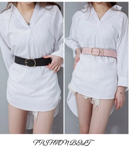 Ceinture large tendance avec boucle ronde en textures de daim noir et rose
