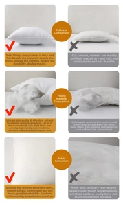 Detail of premium 3D PP cotton filling and soft 90g brushed embossed cushion fabric