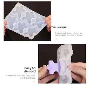 Dettaglio dello stampo in silicone a 6 cavità flessibile per la produzione di puzzle