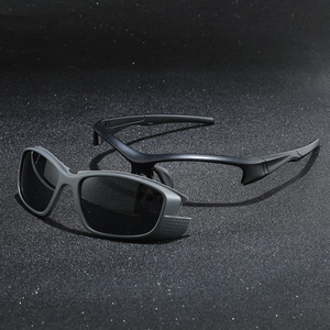 Sporty detachable sunglasses in dark grey with modular lenses for cycling and outdoor use
