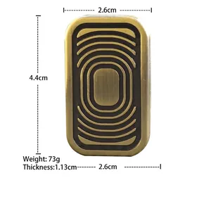 Brass fidget slider EDC toy with concentric textures and dimensional weight specifications
