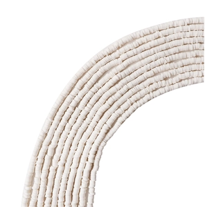 Macro de cuentas planas de arcilla polimérica blanca de 4mm para pulseras y collares DIY