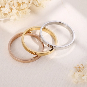 Minimalist Polished Stainless Steel Round Bangle Bracelet For Women Plain Titanium Steel Fashion Jewelry Accessory