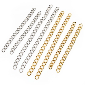 Chaînes d'extension en acier inoxydable 5cm et 7cm pour colliers DIY en or et argent