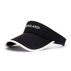Black and white sun visor hat with letters for women, UV protection hollow top summer cap