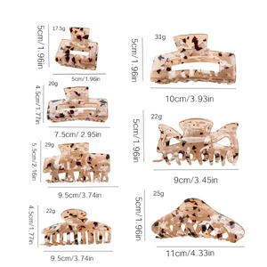 Leopard pattern hair claw clips in various sizes and weights for elegant styling