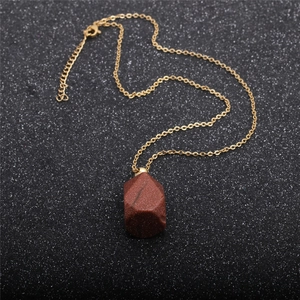 Tiger Eye stone perfume bottle pendant necklace with a gold-tone delicate chain
