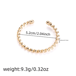 Spécifications de taille pour le bracelet spirale doré de 5,2 cm de diamètre