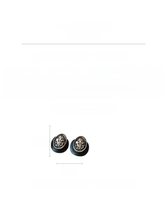 Detailed relief of vintage oval resin earrings in antique gold and black finish