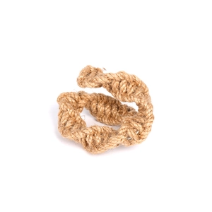 Nordic style handmade braided cotton rope curtain tieback with a twisted loop design