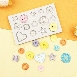 DIY silicone button mold for chocolate and jelly with star and heart shape designs