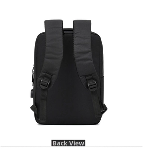 Ergonomic breathable back panel and S-shaped shoulder straps of the USB travel backpack