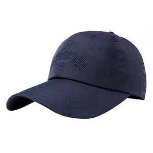 Quick-dry breathable dark blue sun hat with ZHIAIYUN embroidery for outdoor sun protection
