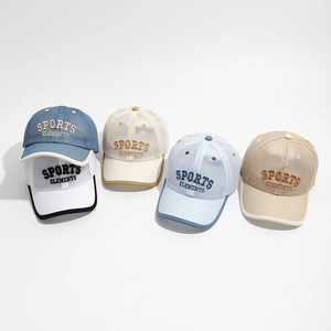 Detail of breathable mesh baseball caps with 3D SPORTS ELEMENTS embroidery for kids