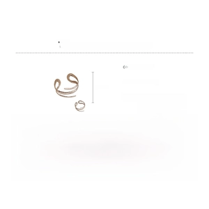 Detailed dimensions of iron open bangle and ring set with 15.2g weight and metal texture