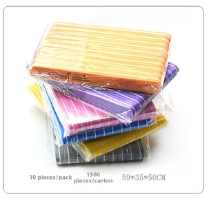 Multi-colored 100/180 grit washable sponge nail files in 10-piece pack