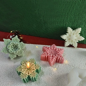 3D snowflake silicone mold for DIY handmade scented candles and decorative soap making