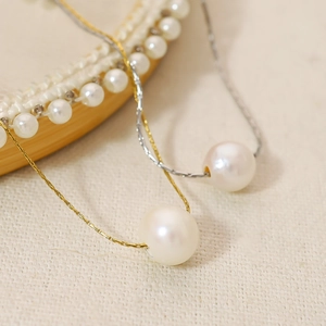 Collier Pendentif Künstliche Perle Acier Inoxydable Künstliche Perle Blanche Élégant Style Rétro Français Bijoux Imperméables Pour Femmes