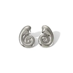 Détails des boucles d'oreilles spirale argentées mesurant 2,67 cm et pesant 5,1 g